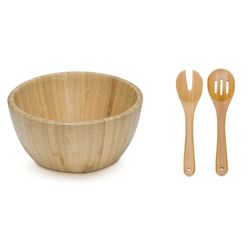 Saladeira de Bambu mod 19 cm pegadores separados - Ecologica