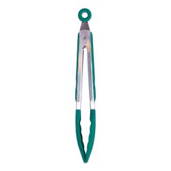 Pinça ou Pegador de Silicone e aço - 30 cm  Verde escuro