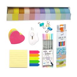 Kit Papelaria Organização em Tons Pastéis