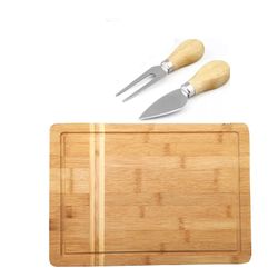 Bela Tabua de bambu para queijo com Garfinho e faquinha P