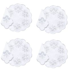 Jogo americano e guardanapo bordado (4) branco 45cm LIZ