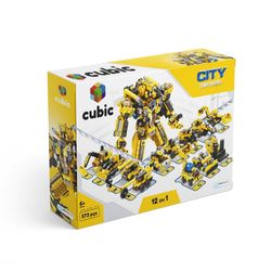 Blocos de Montar Cubic 12 em 1 City Construção 573 Peças Multikids - BR1093
