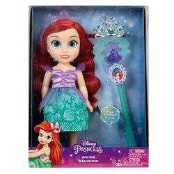 Boneca Princesas Disney Ariel com Varinha e Tiara Multikids - BR1927
