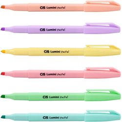Caneta Marca Texto CIS Lumini TONS Pastel 6 Cores