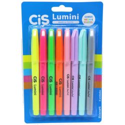 Caneta Marca Texto CIS Lumini 8 Cores Blister