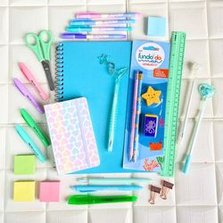 Kit Papelaria Tons Pasteis Super Fofo