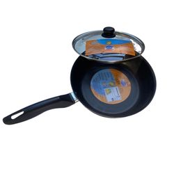 Frigideira alta 22cm  Preta  - antiaderente - com tampa