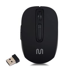 Mouse Sem Fio Wave Recarregável Bateria de Litío 250mah 1600dpi Ajustável 6 Botões Preto - MO277