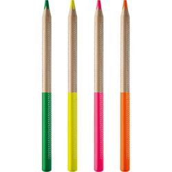 Caneta Marca Texto TRIS Lapis Neon Jumbo 4CORES