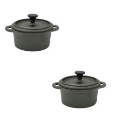Duas cacarolinhas - panelinhas de ferro forno mesa 9,5 x 4,5