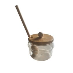 Meleira vidro e Bambu para mesa - 200 ml colher mel e normal