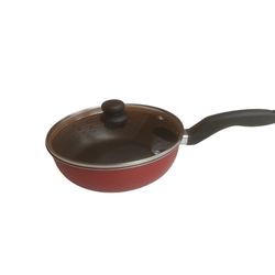 Frigideira alta 20 cm  Vermelha  com Tampa - antiaderente