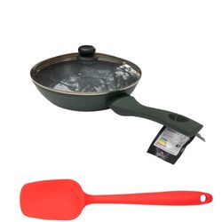 Frigideira indução Ceramico 20 cm Jade com tampa  e espatula