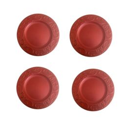 Jogo de 4 (quatro) Sousplats Vermelho arabesco - 33 cm