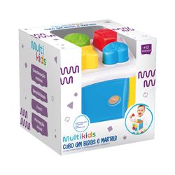 Cubo com Blocos e Martelo de Encaixe Primeira Infância Multikids - BR2166
