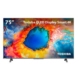 Smart TV QLED 75" 4K Toshiba 75C450NS Google TV 4 HDMI 2 USB Wi-Fi - TB037M