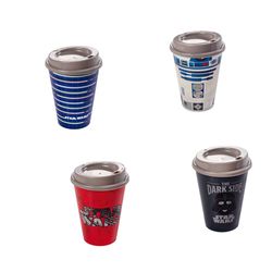 Cafe com Star Wars 4 copos com bico de 270 ml