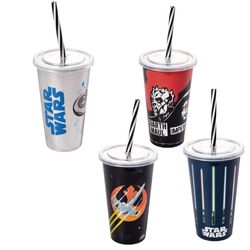 Star Wars  4 copos para agua, suco, refri 500 ml com canudo