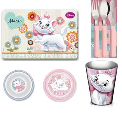 Conjunto Refeicao Gatinha MARIE com talheres