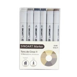 Marcador Sinoart Tons de Cinza
